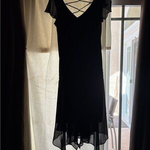 S.L. Fashions Black High Low Dress